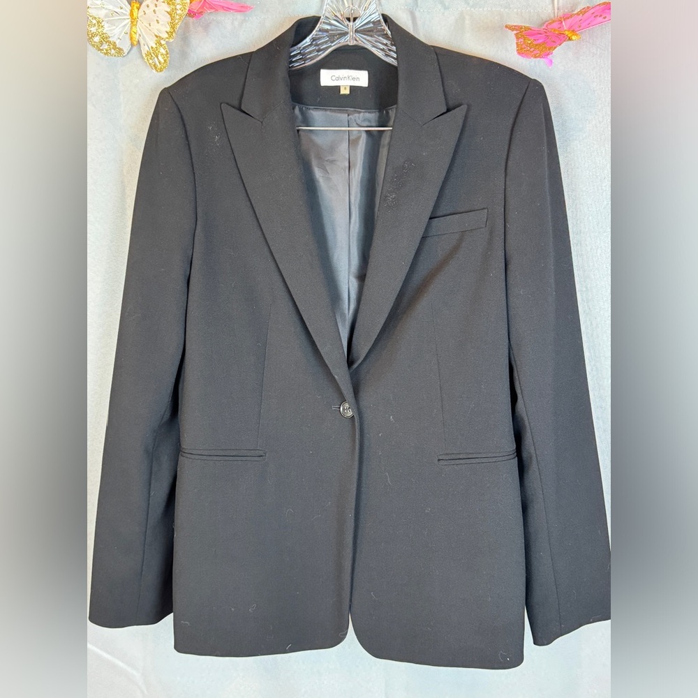 Calvin Klein One Button Black Blazer- Sz 8